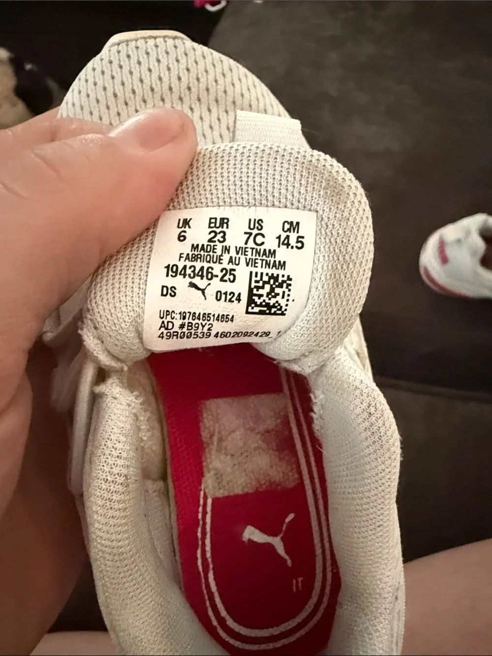 Puma Kids White Mesh Sneakers with Pink Logo